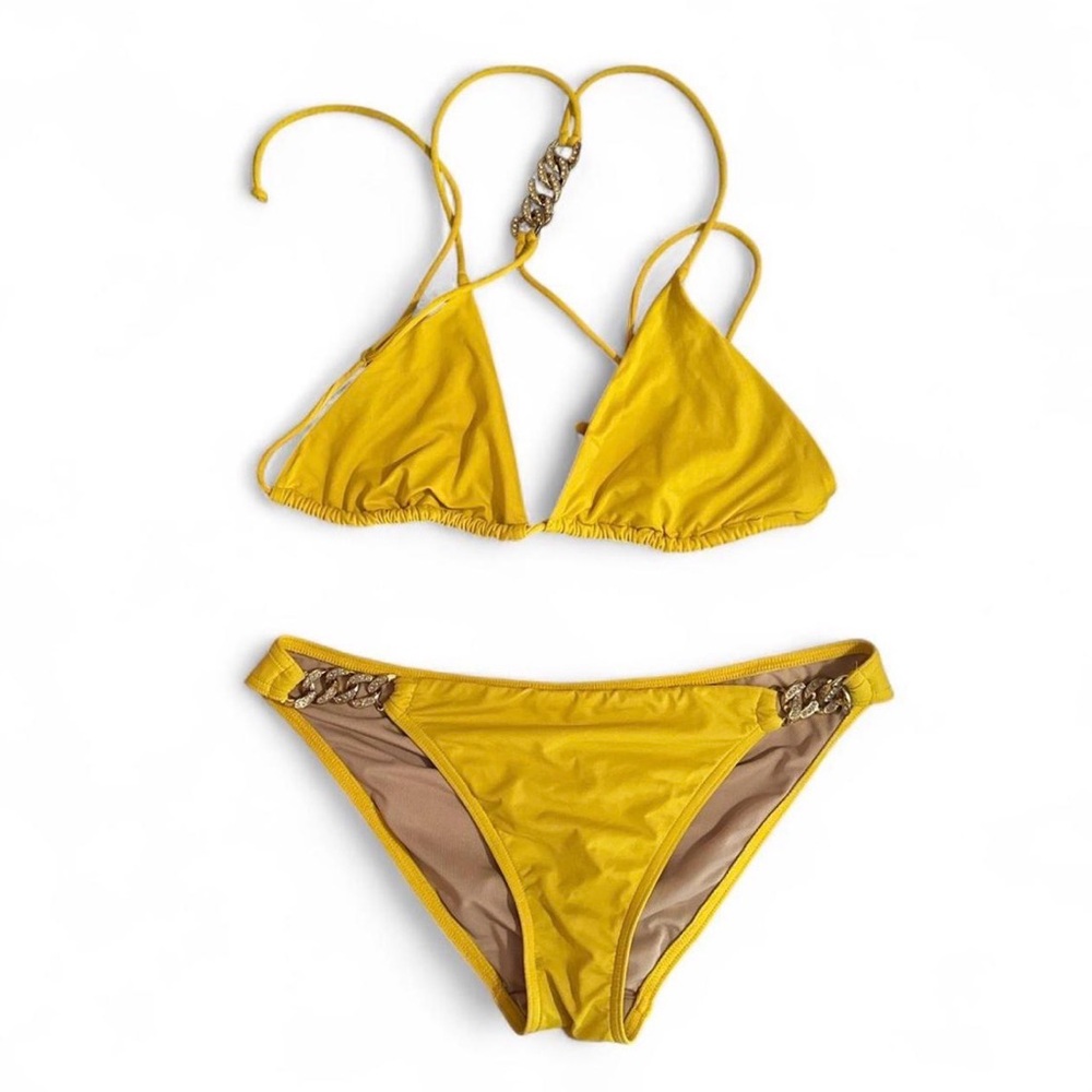 Yellow Bikini with Chain Detail Size S